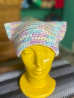 Handmade crochet cat ear beanie